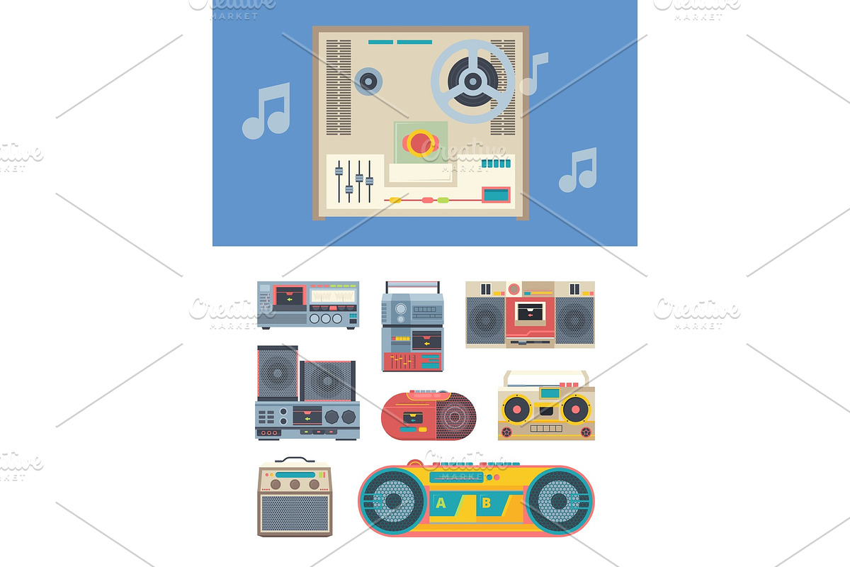 retro recorder. portable vintage in Objects - product preview 8