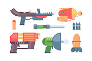 futuristic guns. toys colored funny