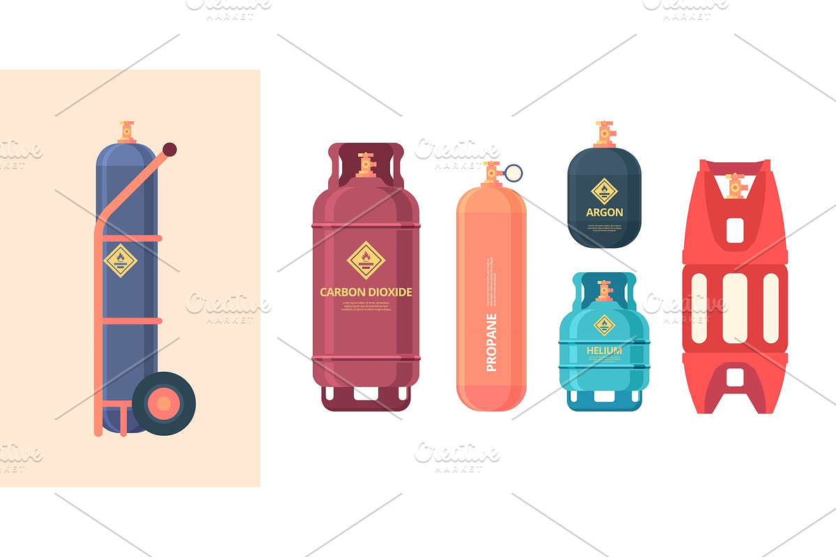 gas cylinder. high pressure steel in Illustrations - product preview 8