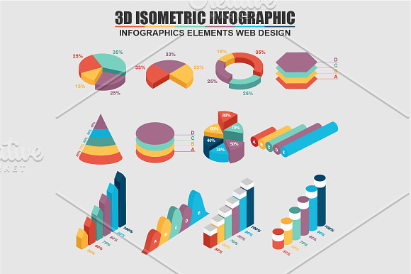Isometric 3D Business Infographic in Presentation Templates - product preview 1
