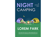 Night camping brochure template