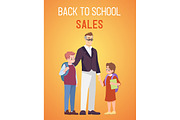 Back to school sales poster template