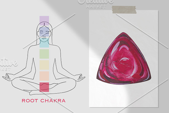 7 chakras - healing crystals in Illustrations - product preview 1