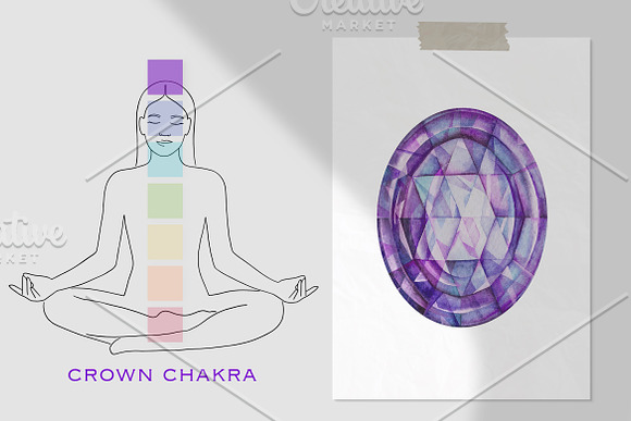 7 chakras - healing crystals in Illustrations - product preview 7