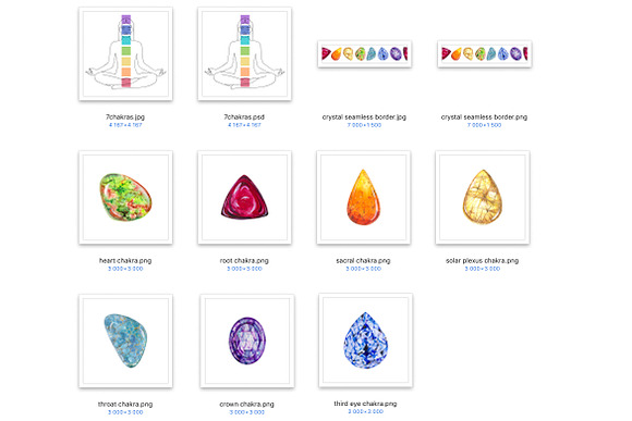 7 chakras - healing crystals in Illustrations - product preview 9