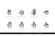 Hand Gesture line icon. Rock, Love