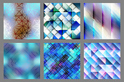 Blue abstract geometric patterns.