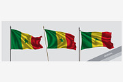 Set of Senegal waving flag vector