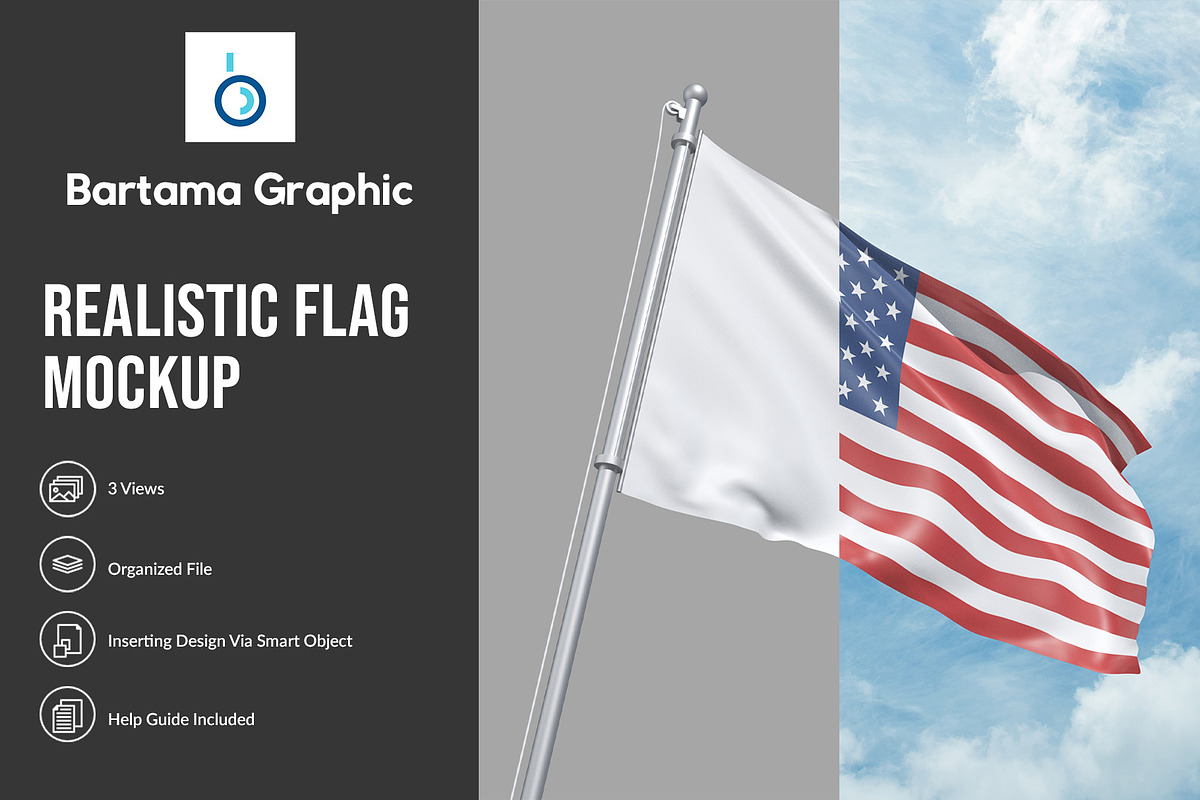 Realistic Flag Mockup in Product Mockups - product preview 8