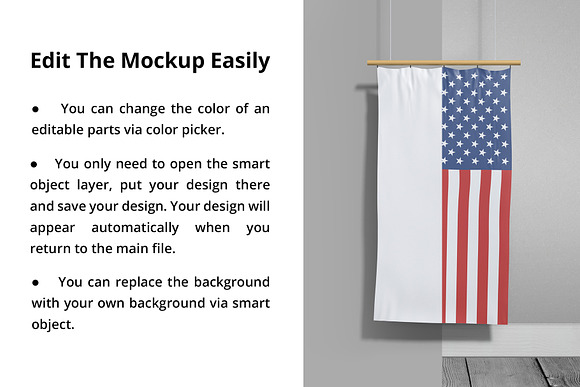 Realistic Flag Mockup in Product Mockups - product preview 1