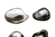 Glossy liquid metal drops