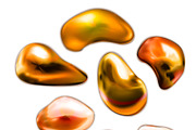 Glossy drops of golden metall