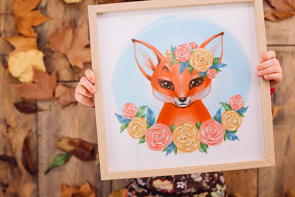 Cute fox cliparts in Illustrations - product preview 5