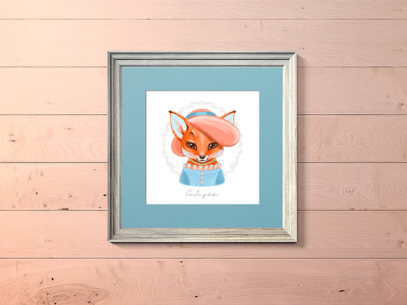 Cute fox cliparts in Illustrations - product preview 6