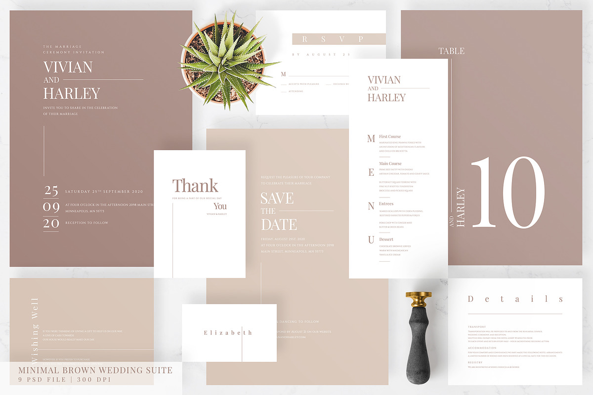 Minimal Brown Wedding Suite in Wedding Templates - product preview 8