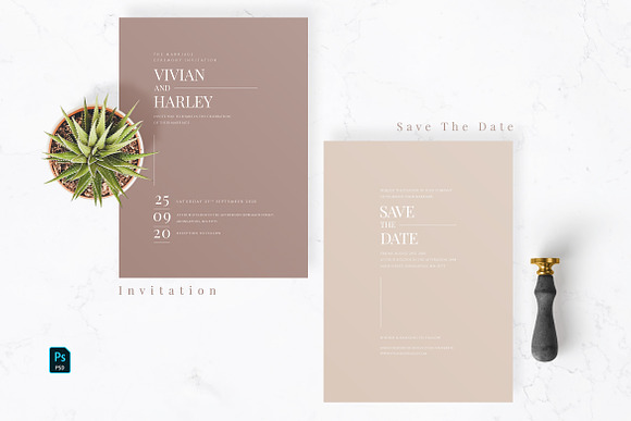 Minimal Brown Wedding Suite in Wedding Templates - product preview 1
