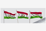 Tajikistan waving flags vector