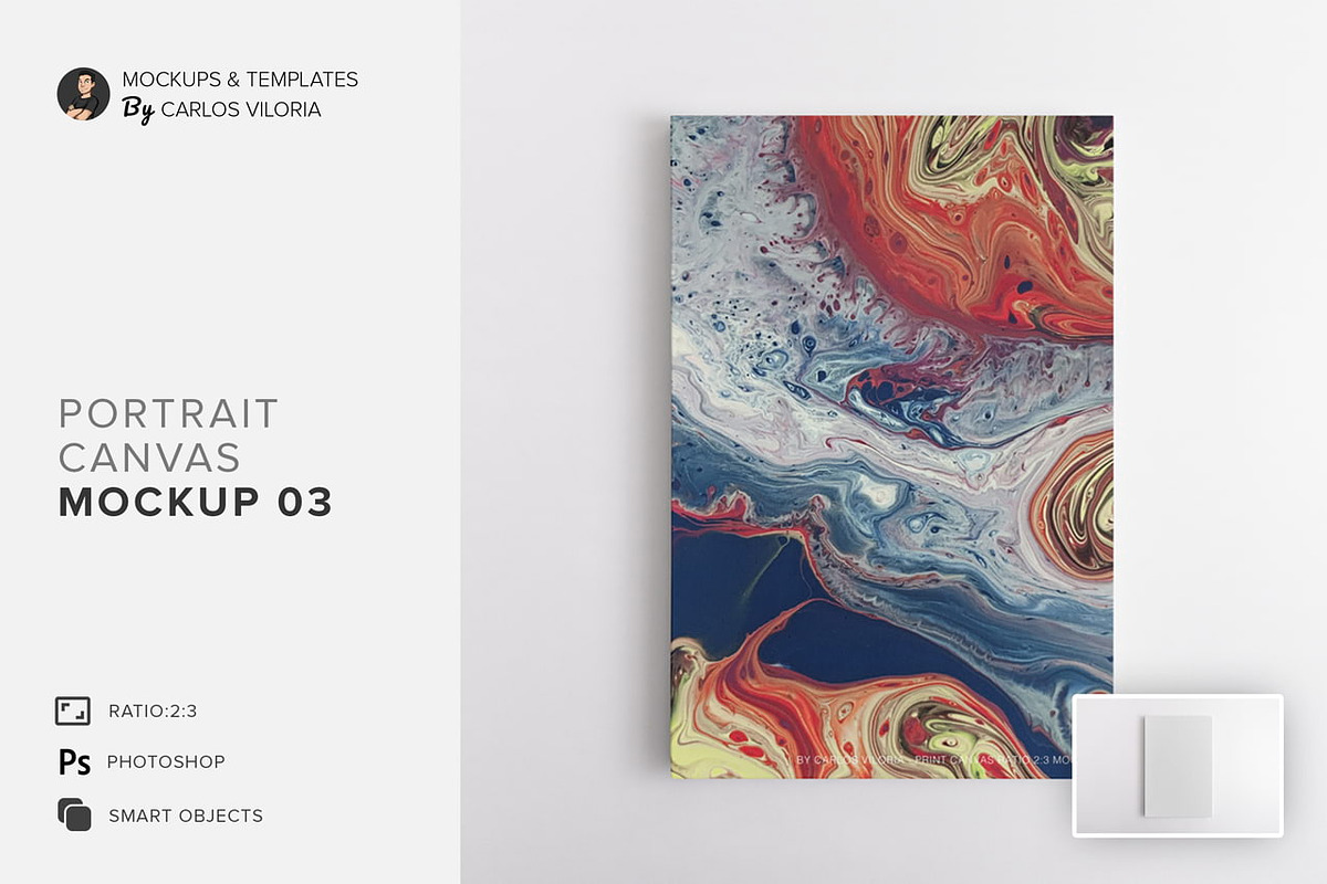 Portrait Canvas Ratio 2x3 Mockup 03 in Print Mockups - product preview 8