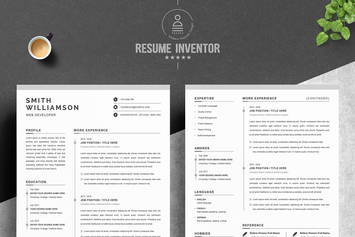Clean Resume / CV Template MS Word in Letter Templates - product preview 8