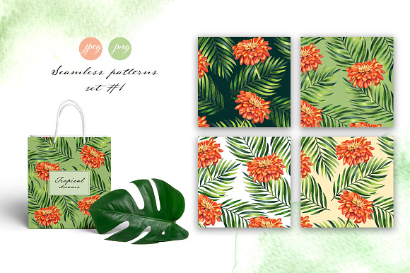 Spring mood. Watercolor floral set in Illustrations - product preview 5