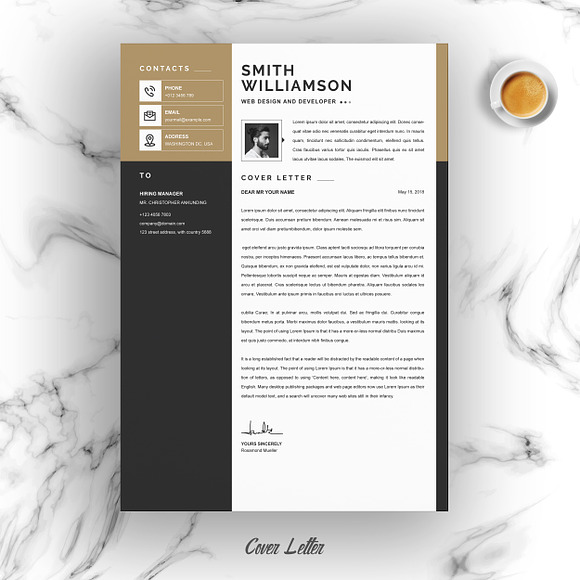 Modern Resume Template, Cover Letter in Letter Templates - product preview 2