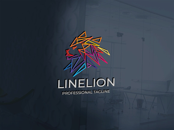Line Lion Logo in Logo Templates - product preview 1