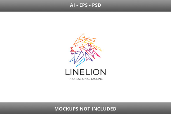 Line Lion Logo in Logo Templates - product preview 3
