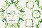 Leafy Green Geometric Frame Set