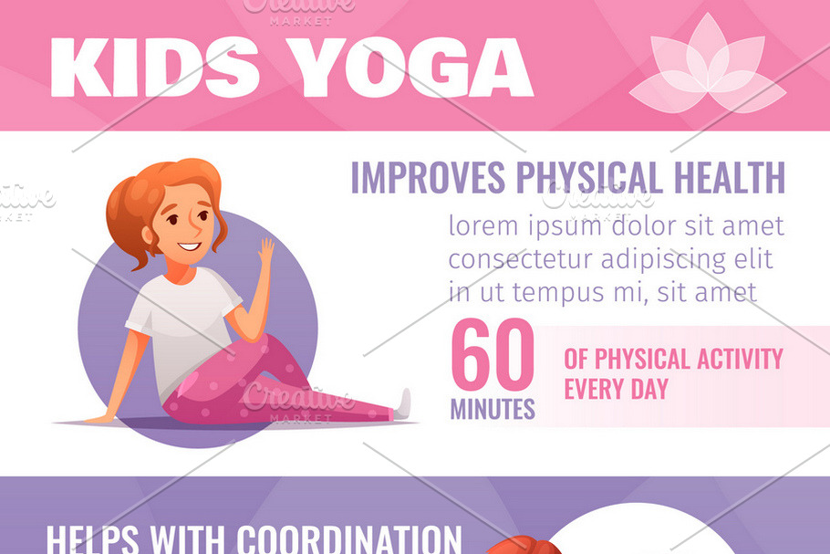 Kids yoga infographic set in Illustrations - product preview 8
