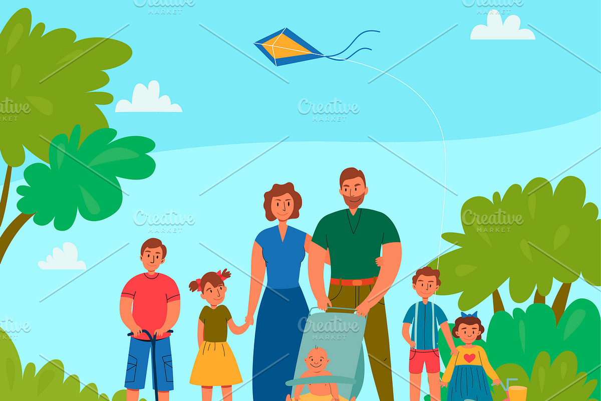 Happy family holiday illustration in Illustrations - product preview 8