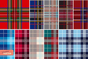 Set of 10 tartan patterns