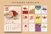 12 Pages Arabic Calendar Template
