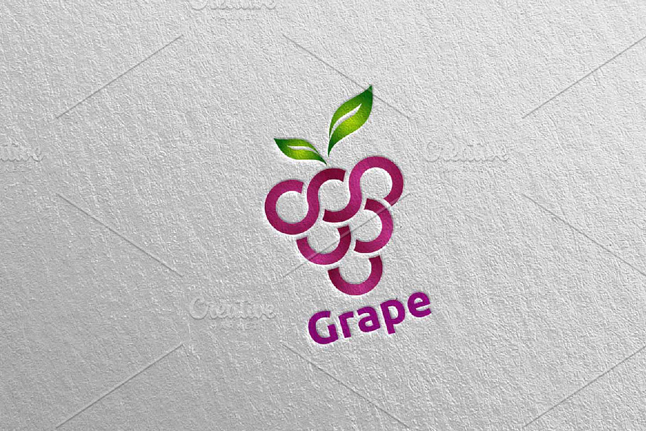 Modern Fruit Grape Logo in Logo Templates - product preview 8