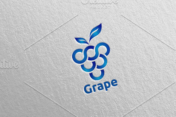 Modern Fruit Grape Logo in Logo Templates - product preview 1