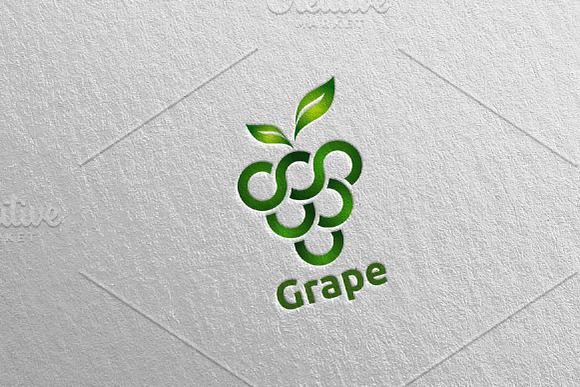 Modern Fruit Grape Logo in Logo Templates - product preview 3