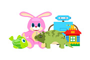 Children Toys Collection, Vector