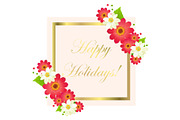 Happy holidays greeting card with