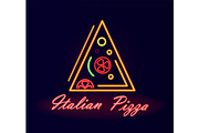Italian Pizza Restaurant Neon Street