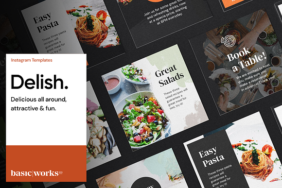 Delish - Foodie Instagram Kit in Instagram Templates - product preview 3