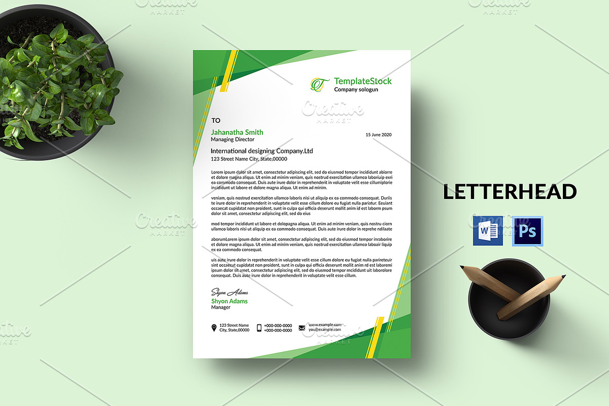 Letterhead Template V34 in Stationery Templates - product preview 8