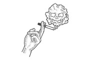 cigarette in hand sketch vector