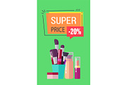 Super Price -20% Make Up Set Vector