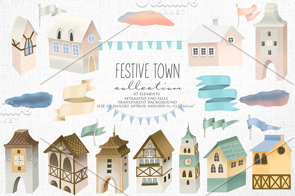 Festive town collection in Illustrations - product preview 2
