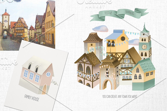 Festive town collection in Illustrations - product preview 5