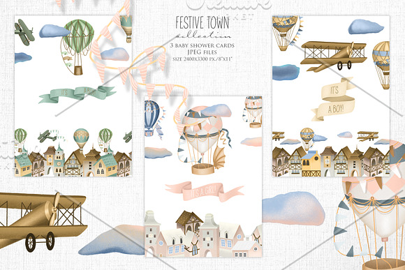 Festive town collection in Illustrations - product preview 7