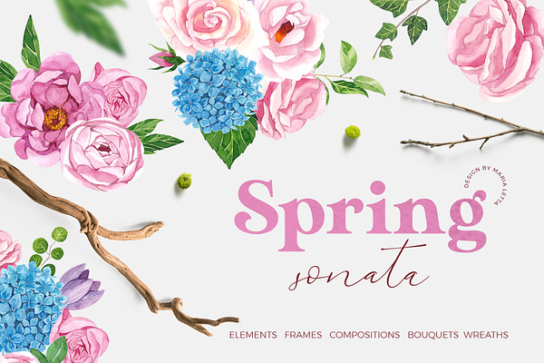 Spring sonata❀watercolor design set
