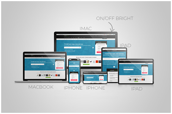 Responsive design mockups in Mobile & Web Mockups - product preview 1