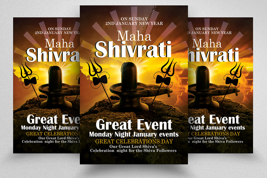 Maha Shivrati Event Flyer in Flyer Templates - product preview 8