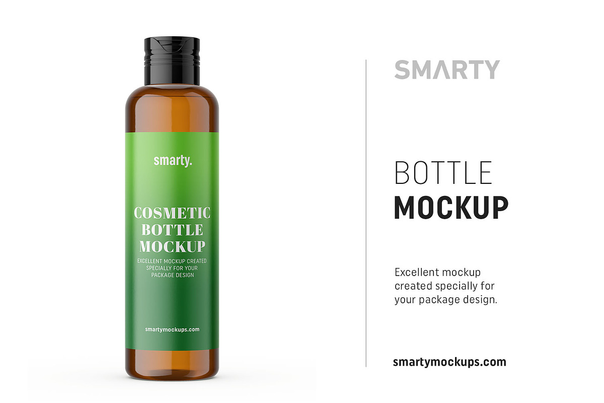 Amber cosmetic bottle mockup in Product Mockups - product preview 8