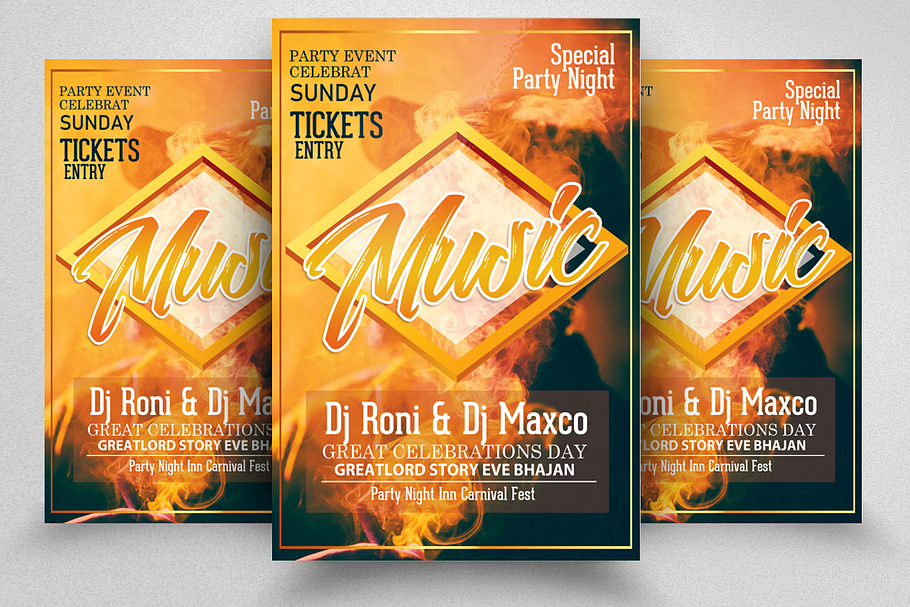 Smoke Music Party Night Flyer in Flyer Templates - product preview 8